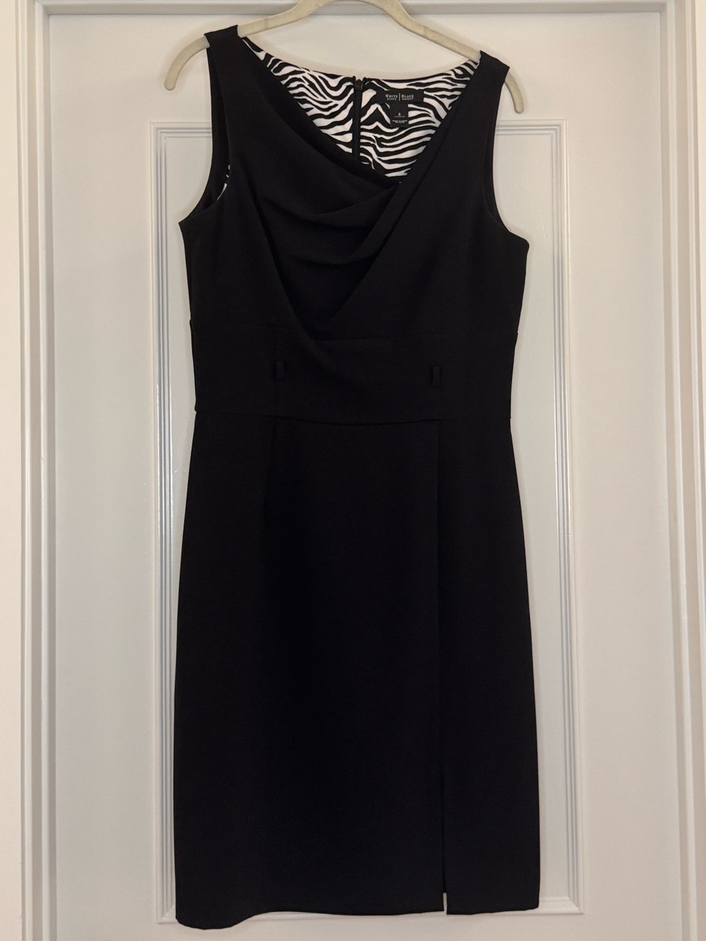 White House Black Market Sleeveless Asymmetrical Neckline Sheath Dress Size 8